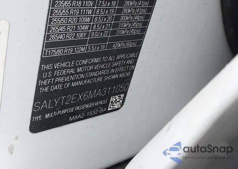 2021 Land Rover Range Rover Velar P250 R-Dynamic S z USA, uszkodzony, nr VIN SALYT2EX6MA311050